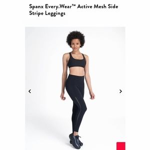 NWT Spanx EveryWhere Active Mesh Side Stripe Workout Leggings